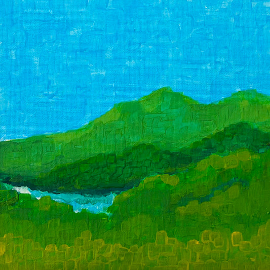 Mount Tamalpais from Bald Hill, 8 x 8 inch acrylic on canvas board.